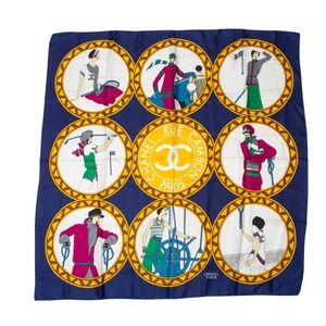 CHANEL VINTAGE RUE CABMON PARIS HOBBY SILK SCARF